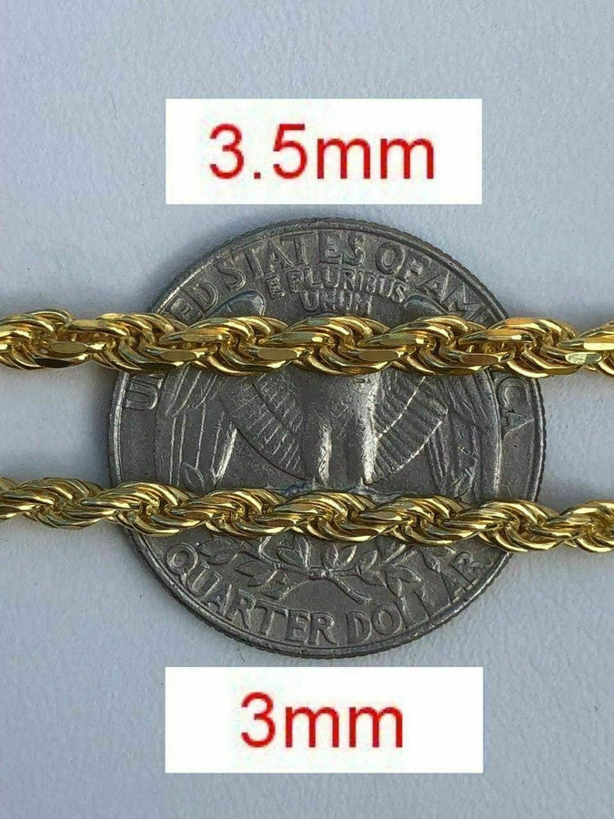 10k Gold 3.5MM Hollow Rope Chain
