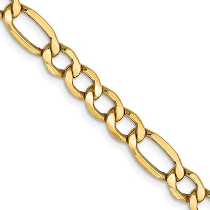 10k Gold 5.5MM Hollow Figaro Chain