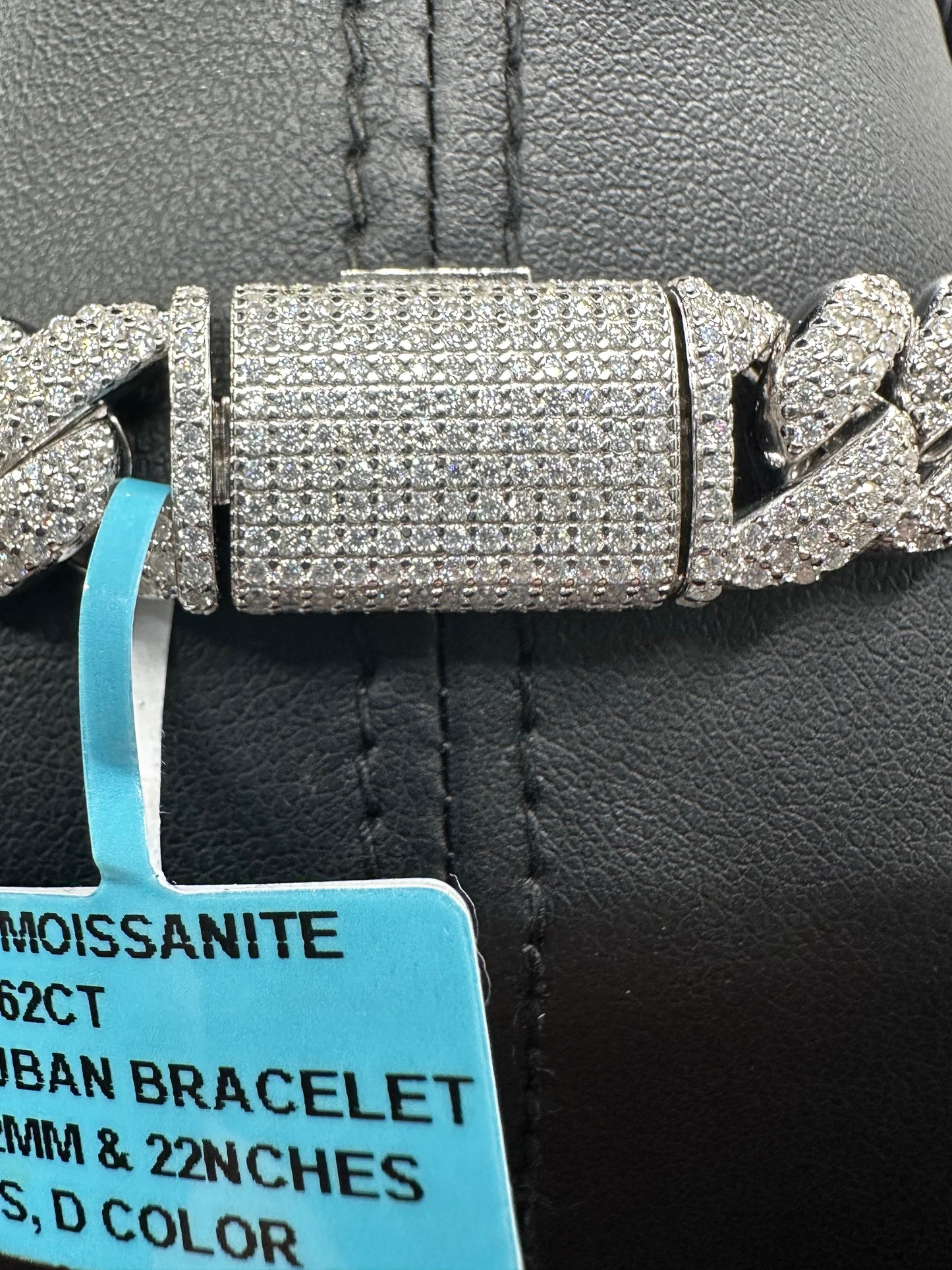 12MM Diamond Moissanite Miami Cuban Chain 925 Silver