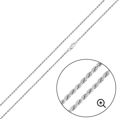 Sterling Silver Rope Chain - 1.1MM