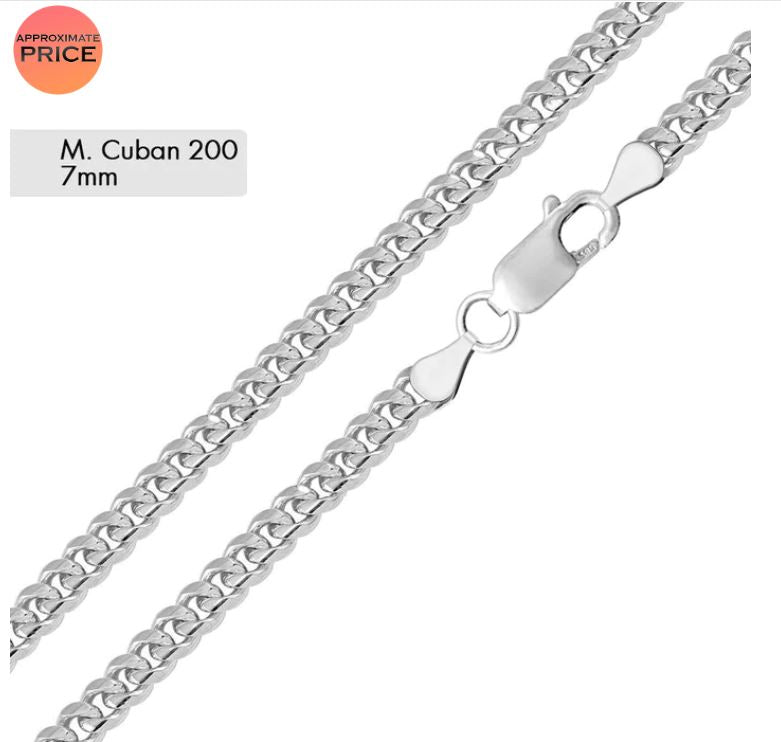 Miami Cuban - 7MM - Sterling SIlver