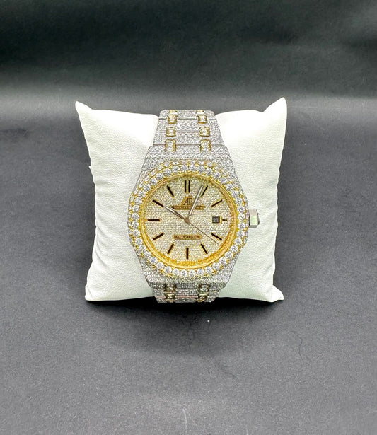 Two-Tone Yellow Royal Oak Diamond Moissanite Watch