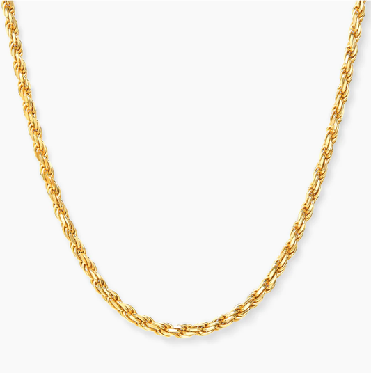 Yellow Silver Rope Chain - 2.5MM
